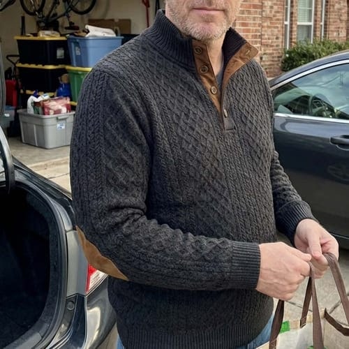 Customer photo review of Crown - Classic High Collar Knit Pullover