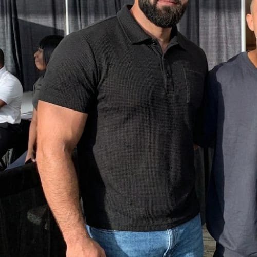 Customer photo review of Capri - Men's Ultra Comfortable Pocket Polo Shirt