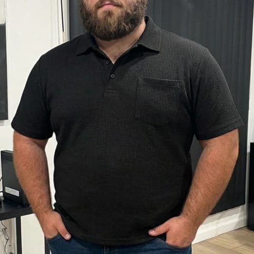 Customer photo review of Capri - Men's Ultra Comfortable Pocket Polo Shirt