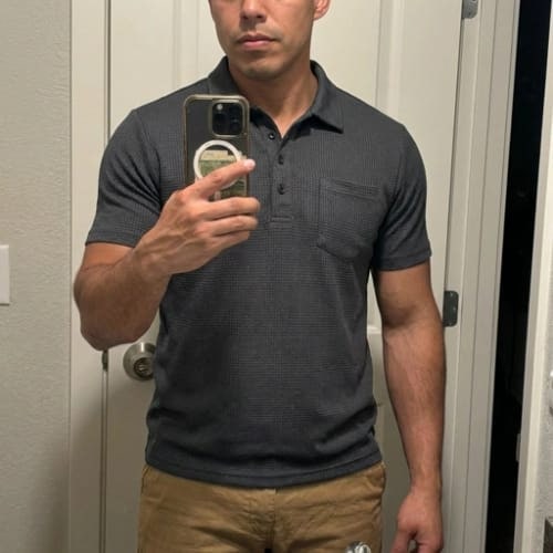 Customer photo review of Capri - Men's Ultra Comfortable Pocket Polo Shirt